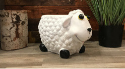 Pouf en résine en forme de mouton de dessins animés, intérieur ou extérieur, 45cm