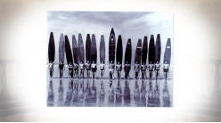 Plaque murale en métal effet vintage, photo de vacances été 1960 à Biarritz, 25x33cm