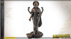 Statuette Lakshmi la déesse de la fortune finition bronze antique