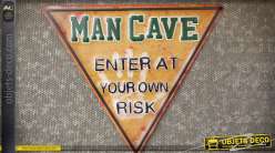 Panneau : Homme des cavernes, entrez à vos risques (40 cm)