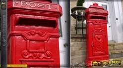 Boîte aux lettres colonne anglaise rouge en fonte d'aluminium