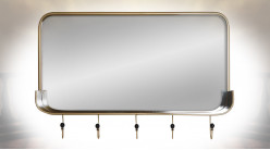 Miroir en métal finition dorée ambiance industriel chic, 92.5cm