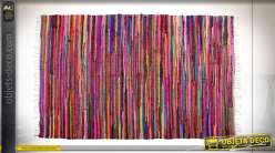 Tapis Chindi en coton, finition multicolore, 195 x 120 cm
