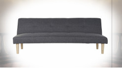 Canapé convertible en polyester finition gris foncé de style scandinave, 180cm