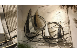 Décoration murale en métal sur le thème des voiliers, esprit moderne