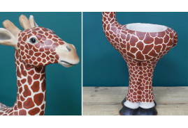Jardinière en résine en forme de girafe, finition tacheté effet réaliste