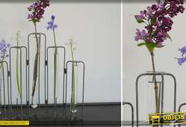 Vase décoratif en forme de support de laboratoire pour tubes à éprouvettes