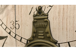 Horloge en bois avec balancier en métal finition cuivré effet bronze antique, Ø58cm