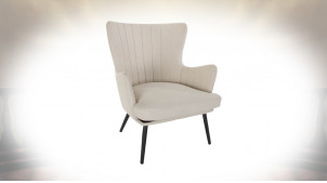 FAUTEUIL POLYESTER MDF 60X57X88 BEIGE