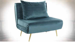 FAUTEUIL POLYESTER RUBBERWOOD 83X80X81 TURQUOISE