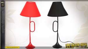 Lot de 2 lampes trompettes coloris rouge et noir 55 cm