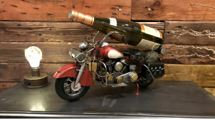 Support pour bouteille en forme d'ancienne moto style Harley 40 cm