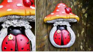 Porte de petite souris, en résine en forme de champignon blanc et rouge, ambiance déco pour enfant, 12cm