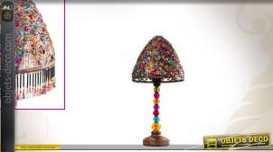 Lampe de table en métal et strass coloris variés