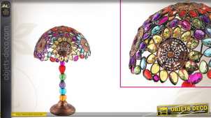 Lampe de table en métal et résine colorée