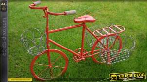 Vélo porte-plantes façon bicyclette rouge pour enfant 59 cm