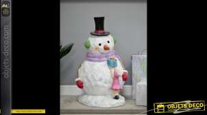 Grand bonhomme de neige décoratif de Noël 80 cm