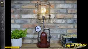 Lampe rétro en métal style machinerie industrielle, avec ampoule LED 56 cm