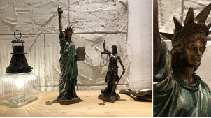 Statue de la Liberté en résine effet bronze vieilli, 48 cm