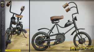 Vélo décoratif rétro en métal et bois style vintage 26 cm