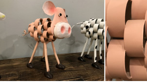 Cochon en métal stylisé - Collection Ferme moderne
