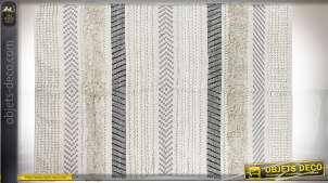 Grand tapis boho en coton à motifs ethniques 2,3 mètres par 1,6 mètre