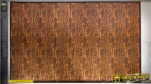 Grand tapis  en bambou 230 x 160 à motifs de nervures ondulées mordorées