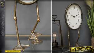 Horloge de table ovale originale sur pattes d'oiseaux échassiers 53 cm