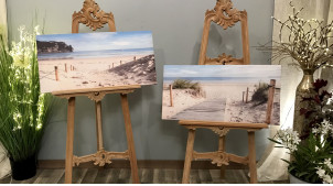 Série de deux toiles bord de mer, photos d'entrées de plages paradisiaques, 80cm