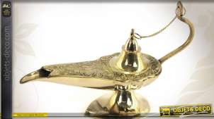 Lampe d'Aladin décorative en laiton doré