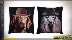 COUSSIN POLYESTER 45X45 456 GR. CHIENS 2 MOD.