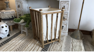 Panier à linge de style exotique en bambou et coton