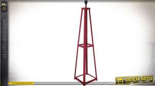 Pied de lampadaire rouge en cornières métal de style industriel 146 cm