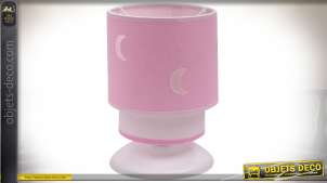 Lampe de chevet rose cylindrique pour chambre de bébé