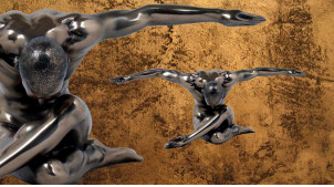 Design et virilité, représentation d'un homme les bras ouverts, finition bronze cuivré, collection Nudités, 26cm