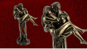 Amour et soutien, représentation d'un couple en résine, fintion bronze effet vieilli, collection Amoureux éternels, 28cm