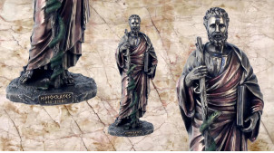 Hippocrate, représentation du père de la médecine, en résine finition vieux bronze, ambiance mythologie grecque, 25cm