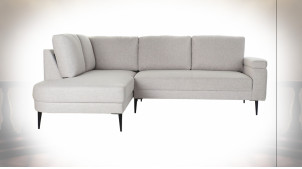 Canapé d'angle de style contemporain en coton finition gris clair, 240cm