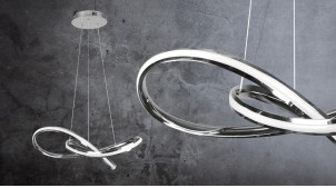 Suspension design en aluminium, forme de noeud, éclairage bande led blanc naturel, Ø61cm