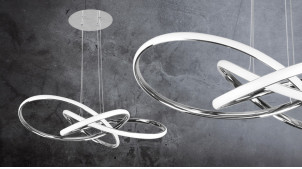 Suspension en aluminium en forme de noeud, ambiance design moderne, 62cm