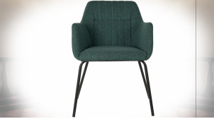 Chaise en métal noir et polyester finition vert sapin ambiance contemporaine, 78cm