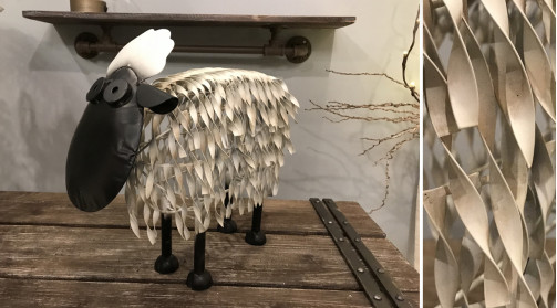 Représentation d’un mouton en métal, pour déco jardin/balcon