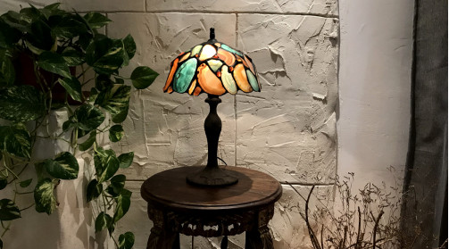 Lampe de style Tiffany en pierres d’agate naturelles, Ø27cm