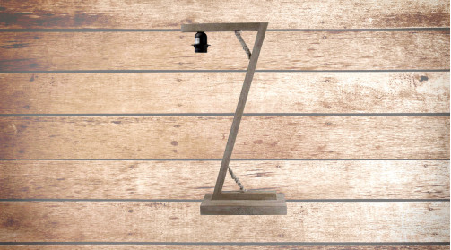 Pied de lampe en forme de Z en bois, ambiance sport d’hiver, 55cm de haut