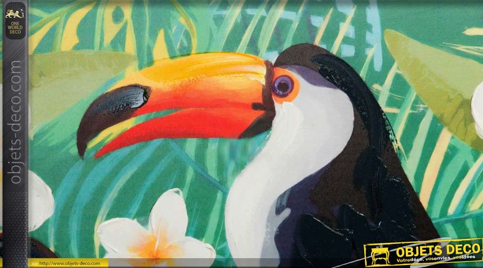 Série de 3 grands tableaux, collection Savane - Les toucans