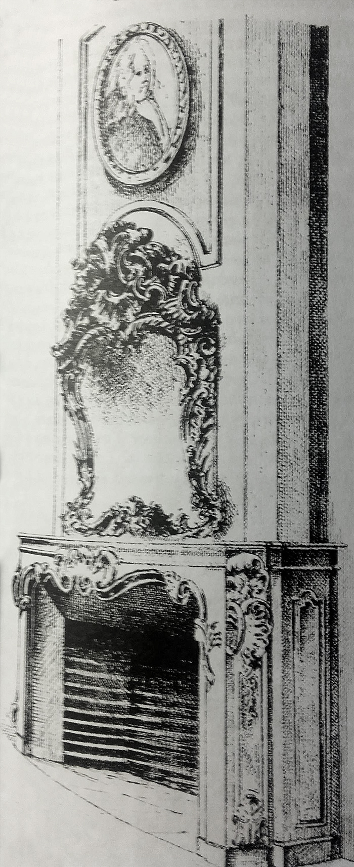 Miroir de cheminée (fin XVIIème siècle)
